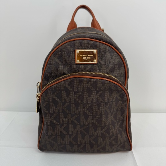 Michael Kors Jet Set Signature Backpack Brown - Picture 1 of 14